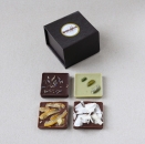 4 Quadrate in der edlen Pralinenbox, 25 g Bio